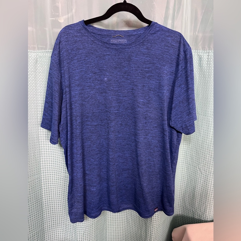 🌄 Patagonia Capilene Cool Daily Tee XL Blue Performance Hiking Trail Running
